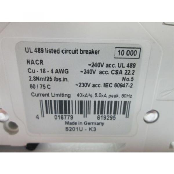 New ABB S201U-K3 Circuit Breaker, 1-Pole, 3A 240VAC Max #4 image