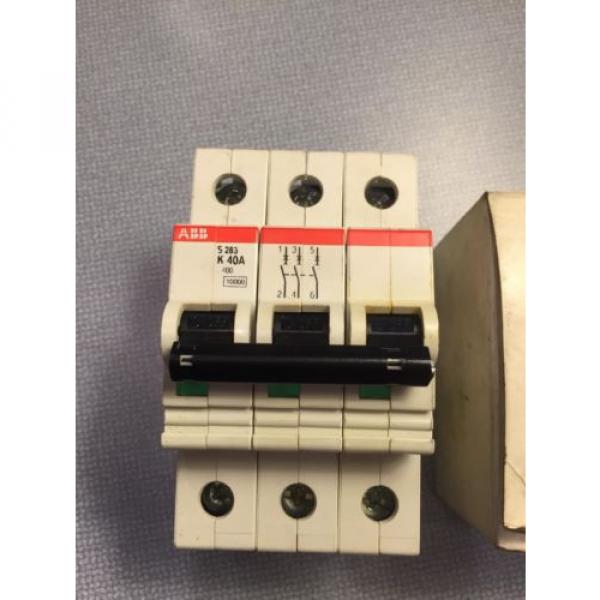 NEW ABB S283-K40 MINIATURE CIRCUIT BREAKER, 3 POLE, 40 Amp, NIB 480 VAC #2 image