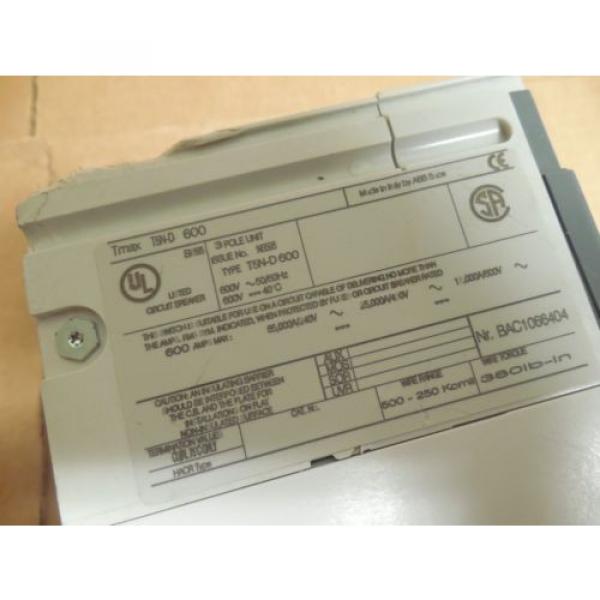 ABB SACE TMAX BREAKER T5N-D 600 600A 600 A AMP 600V VOLT 3 POLE T5ND600 #6 image