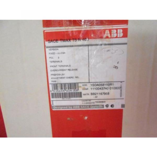 New In Box ABB T5N300BW SACE TMAX T5 N 400   3 Pole 300 Amp Circuit Breaker #8 image