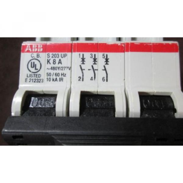 ABB S203UPK8A 8A 3PDT Circuit Breaker  DIN Rail S203 UP K8A #5 image