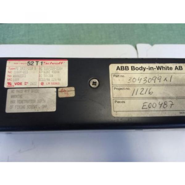 USED ABB 3043099X1,PE 1937/23B U,11009-023, NC 9415 019 37232  POWER SUPPLY  CH #2 image