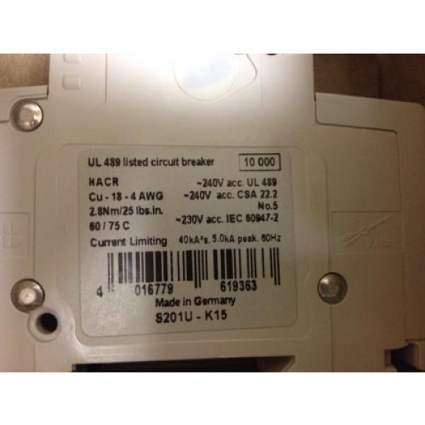 *NEW* ABB Mini Circuit Breaker S201U-K15, 1 Pole, 15A #4 image