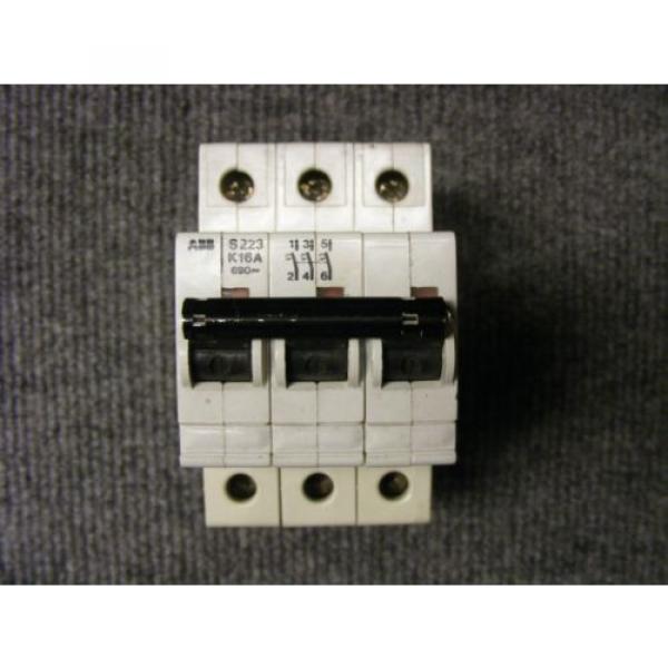 ABB 3 Pole 16 Amp Circuit Breaker Cat No S 223 K16A #5 image