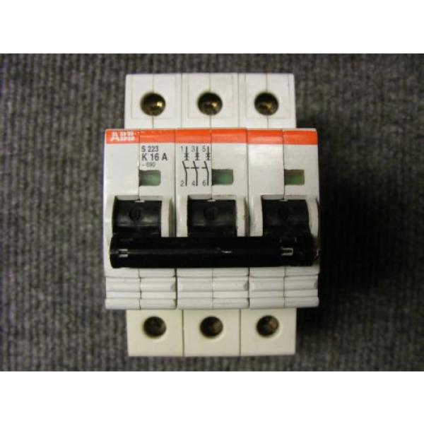 ABB 3 Pole 16 Amp Circuit Breaker Cat No S 223 K16A #6 image