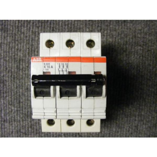 ABB 3 Pole 16 Amp Circuit Breaker Cat No S 223 K16A #7 image