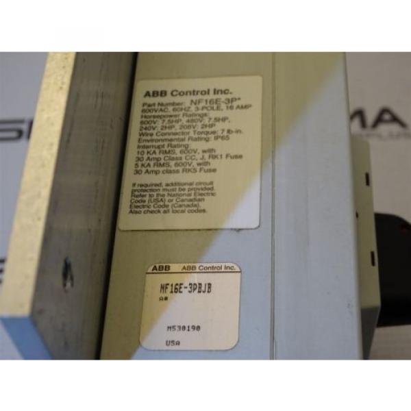 ABB Control Inc NF16E-3PBJB Motor Switch 600VAC, 3-Pole, 16A, 7.5HP #3 image