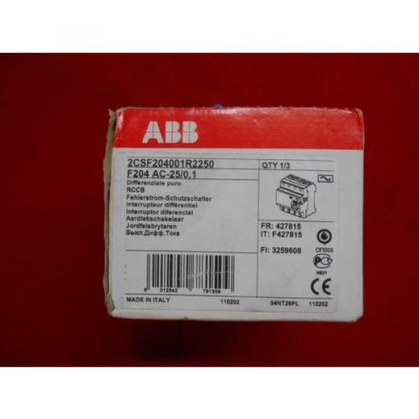 ABB  Residual Current Device F204 AC-25/0.01 2CSF204001R2250 #1 image