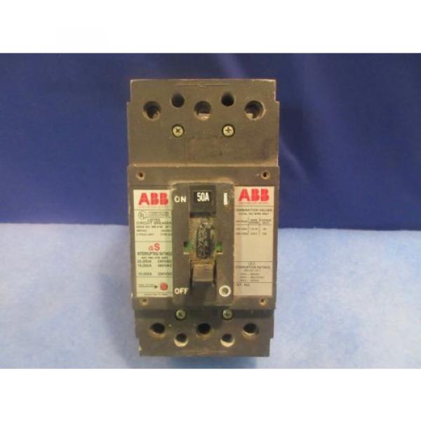 1 YEAR WARRANTY ABB Breaker 480V Type ES ESB43050L 50 AMP #1 image