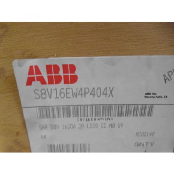 ABB SACE S8 S8V16EW4P404X BKR S8V 1600A 3P LSIG CC MO UV *NEW IN BOX* #2 image