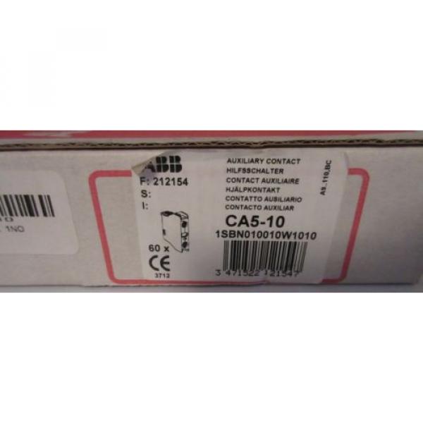 New ABB CA5-10 A AUX Black Contact 1NO Auxiliary CA5 10 1SBN010010R1010 60pc Box #3 image