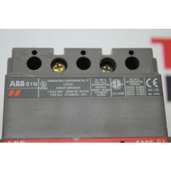 ABB S1N SACE S1 CIRCUIT BREAKER 30A 30 AMP 3 POLE 277/480VAC , S1N #2 image