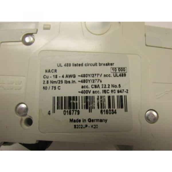 ABB Circuit Breaker Cat# S202-UP K20A ... 20A ... 480Y/277V .. 2P .. UA-22B #6 image