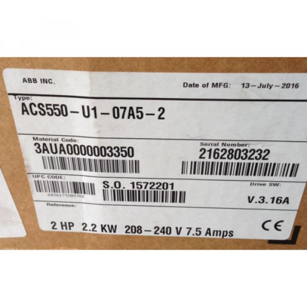 *NEW* ABB  ACS550  VFD  2HP  ACS550-U1-07A5-2   ACS550U107A52   60 Day Warranty! #6 image