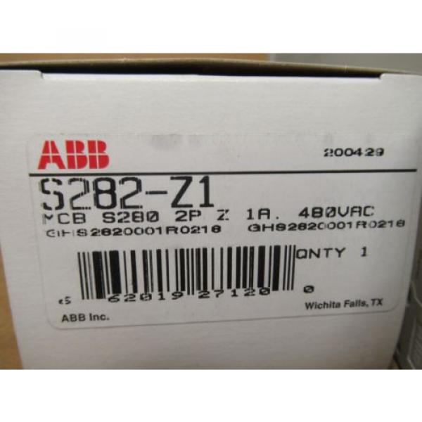 ABB CIRCUIT BREAKER S282-Z1 S282-Z1A GHS2820001 2P 1A A AMP 480VAC NEW #2 image