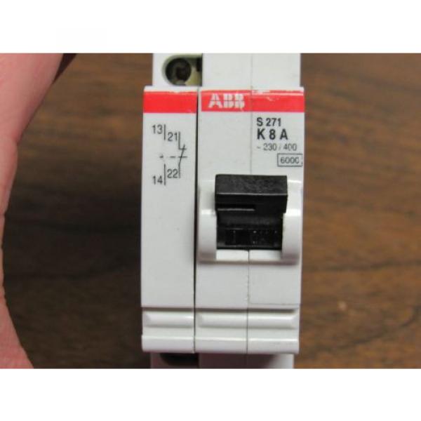 ABB CIRCUIT BREAKER S271-K8A S271K8A 8A 8 A AMP 1 POLE W/ AUXILIARY VDE0660T.200 #2 image