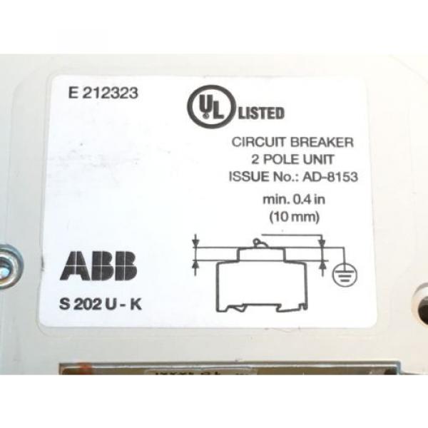 ***NEW*** ABB S202U-K15  2-POLE 15 AMP 240 VOLT DIN RAIL MOUNTED BREAKER BCPD #8 image