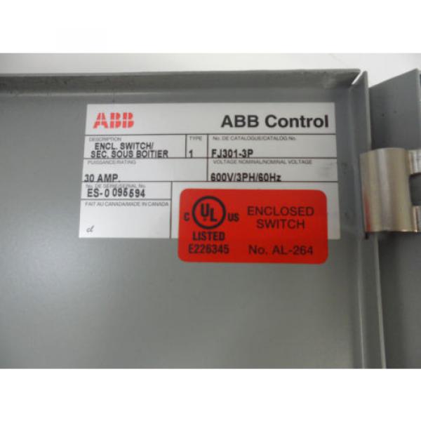 ABB Control Switch Box FJ301-3P , 600V , 3PH , 60Hz. #2 image