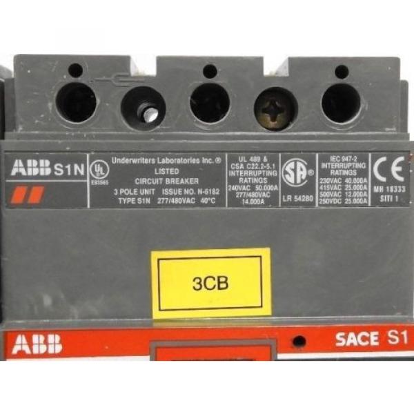 LOT OF 3 ABB SACE S1 CIRCUIT BREAKERS S1N, 15 AMP, 3 POLE #2 image