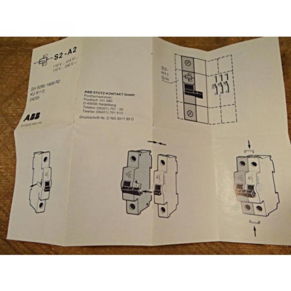 1 - New - S2-A2 ABB MINI CB 110-415 VAC/110-250 VDC Shunt Trip TYPE A2 #5 image