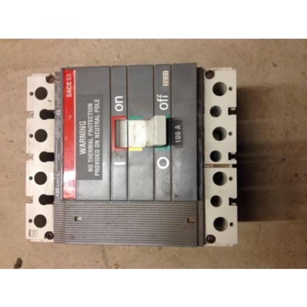 ABB SACE ISOMAX S3N 150 S3N100TW-4N 100 AMP #2 image