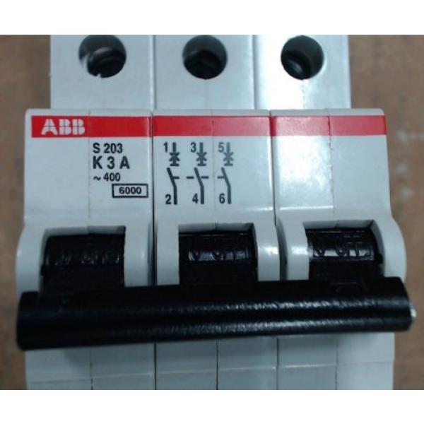 New ABB 3 pole circuit breaker S203-K3  277/480V 3A S253 001 R0317 - Warranty #3 image