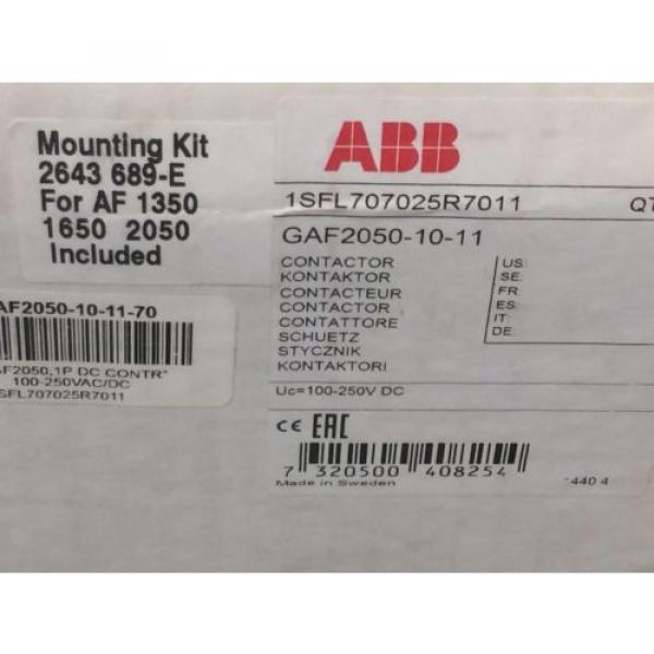 NEW IN BOX! ABB CONTACTOR 1SFL707025R7011 GAF2050-10-11-70 #3 image