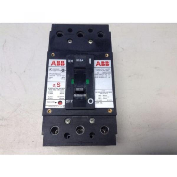 ABB ESB43225 225 Amp 480 VAC 500 VDC 3 Pole NE-6573 Circuit Breaker a S aS #1 image
