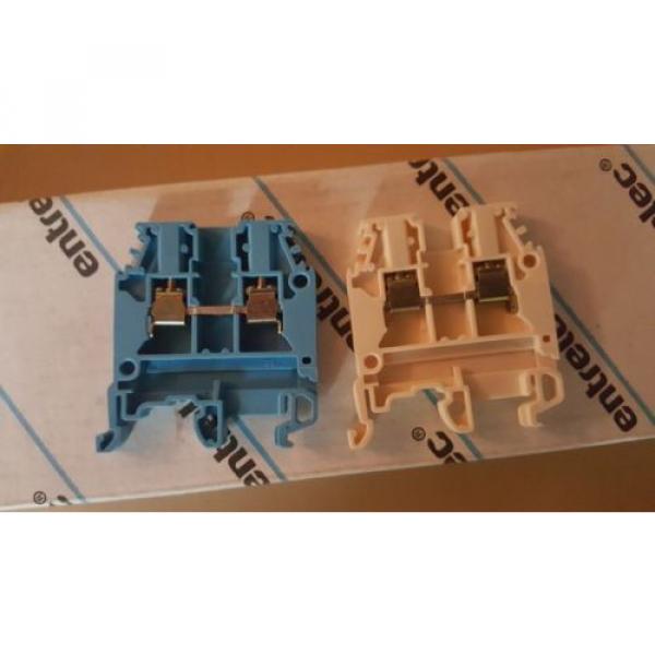 ABB / Entrelec 0195 486 04 terminal blocks new in box  lot of 41  21 blue 20 tan #5 image