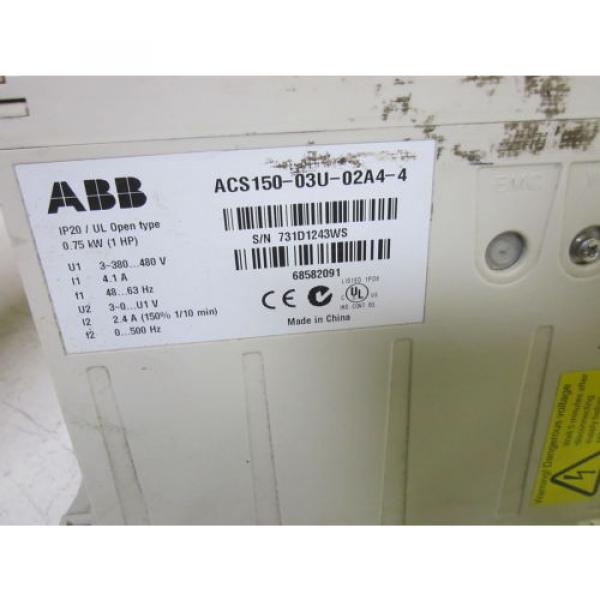 ABB ACS150-03U-02A4-4 CONTROL DRIVE .75KW 1 HP 480V  *USED* #5 image