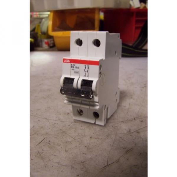 ABB 15 AMP CIRCUIT BREAKER 277/480 VAC 2 POLE DINRAIL MOUNT S272-KS15A #1 image