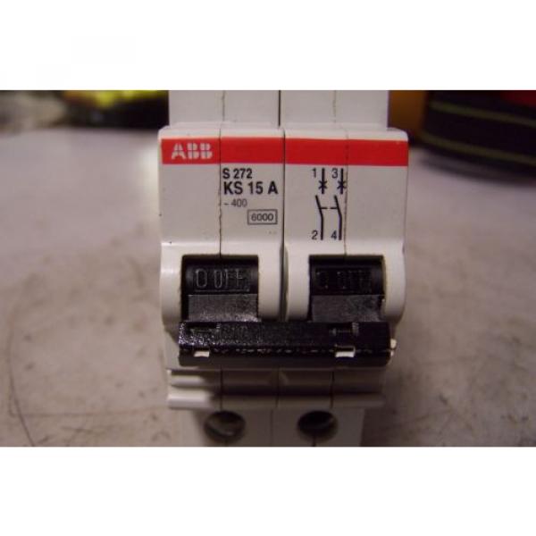 ABB 15 AMP CIRCUIT BREAKER 277/480 VAC 2 POLE DINRAIL MOUNT S272-KS15A #6 image