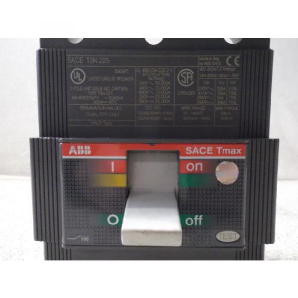 ABB SACE T3N 225 BREAKER 150 AMP, 3 POLE (USED, AS IS) #2 image