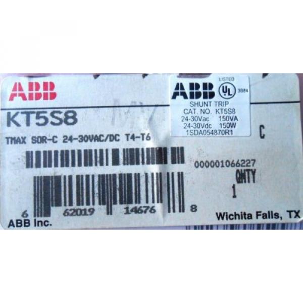 NEW BOXED ABB KT5S8 24-30VAC/DC SAME DAY SHIP SHUNT TRIP FOR T4-T6 BREAKERS #1 image