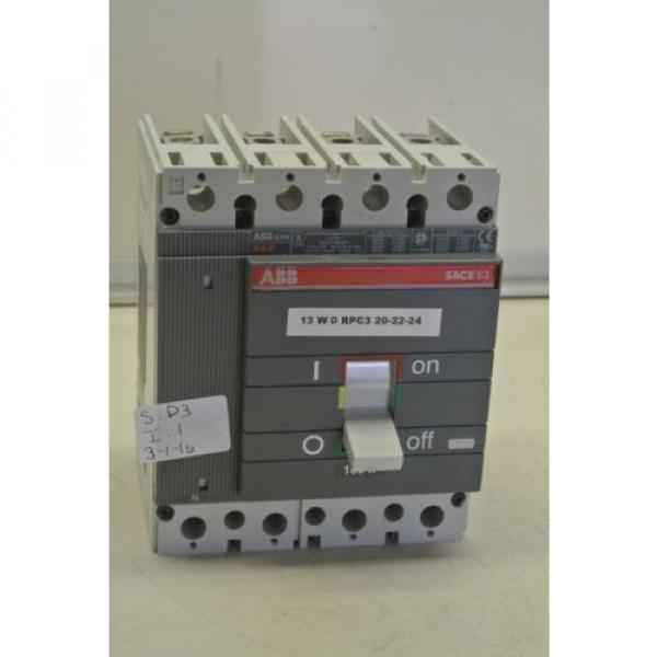 USED PULLOFF ABB 4 POLE CIRCUIT BREAKER S3N SACE S3 600 VAC 100 AMP #1 image