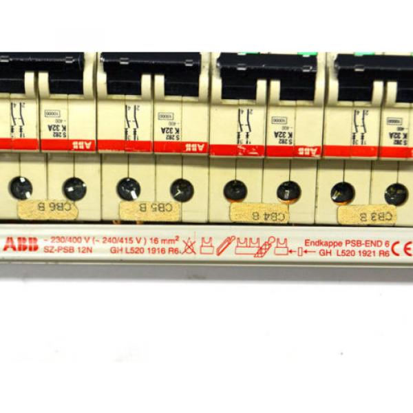 (Lot of 15) ABB Electric S282 K Circuit Breakers 2-Pole 32A w/ SZ-PSB 12N Busbar #3 image