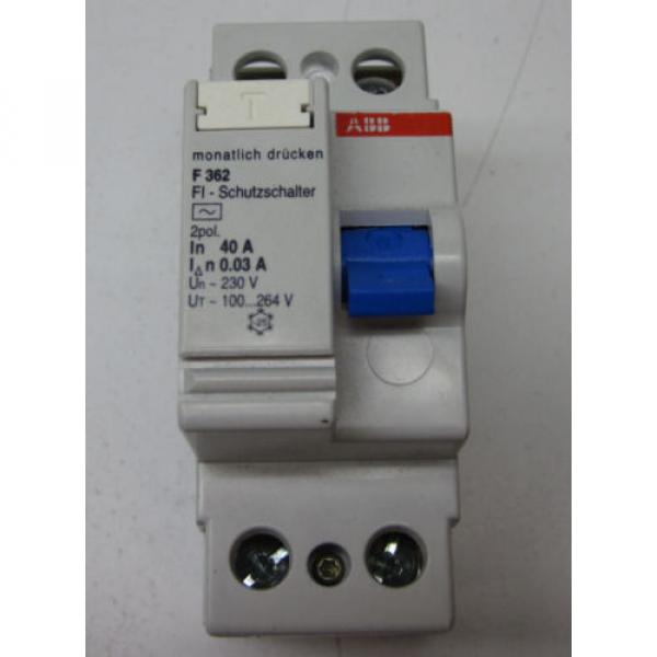 ABB RESIDUAL CURRENT-OPERATED CIRCUIT BREAKER 2 POLE 40A/30mA F362-40/0.03 #2 image