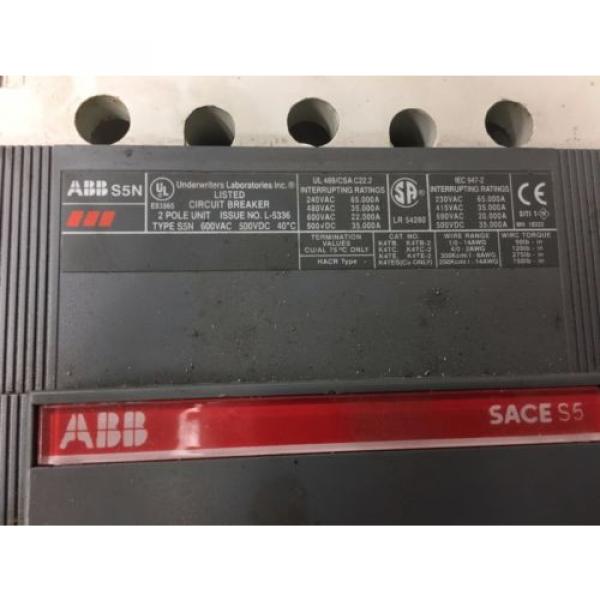 ABB S5N, Sace S5 300 Amp 2 Pole Circuit Break 600VAC 500VDC #2 image