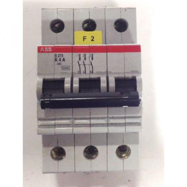 ABB 4A 400V 3-POLE CIRCUIT BREAKER S273 K4A #1 image