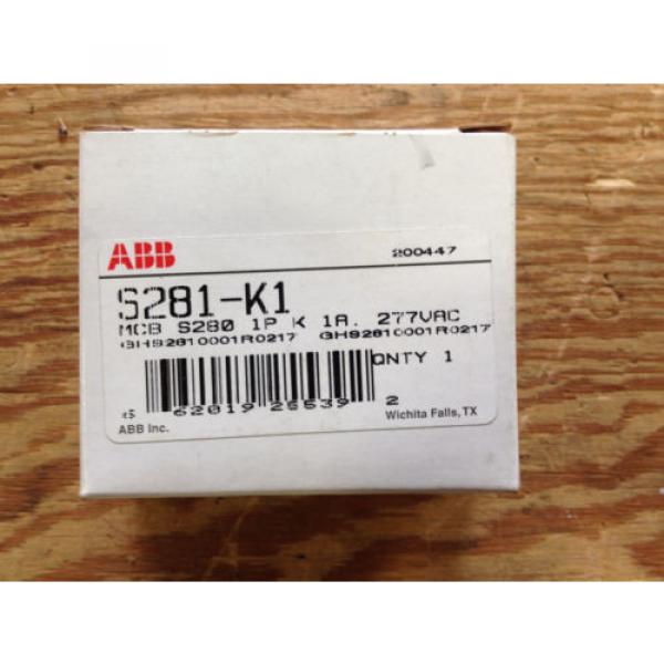 ABB S281-K1  Current Limiting 1P 1A K Trip Curve 480Y/277 Din Rail *NEW IN BOX!* #1 image