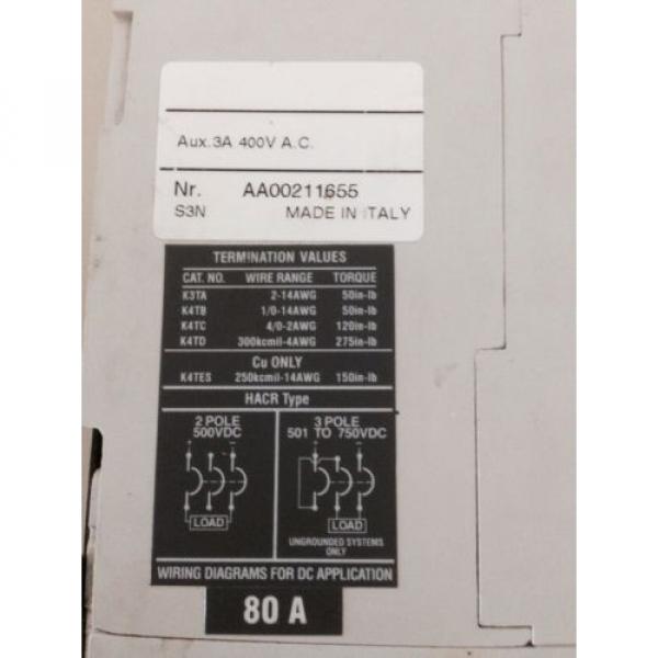 ABB sace s3 80 Amp Circuit Breaker #7 image