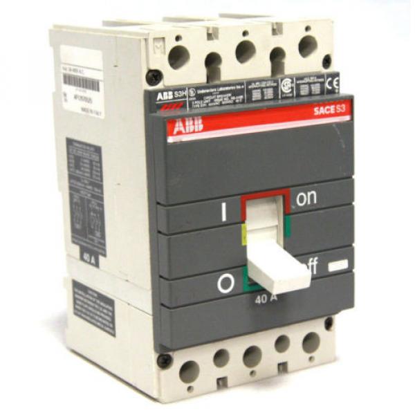 ABB Sace S3 S3H040TW Circuit Breaker 3P 600V 40A 3A 400V Auxiliary S3H040 #1 image