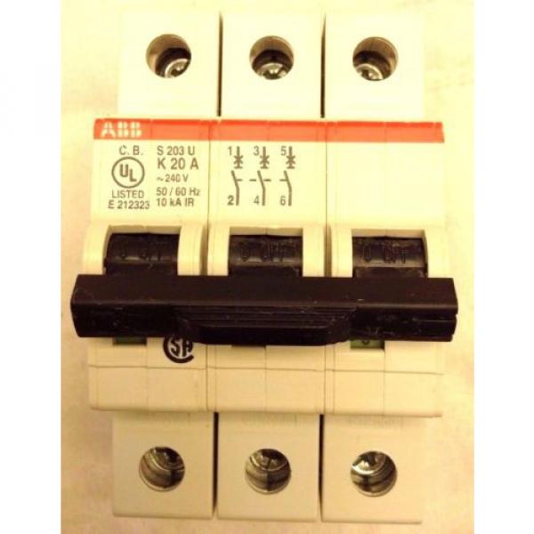 ABB S203U-K20 3 POLE 20 AMP MINI CIRCUIT BREAKER #1 image