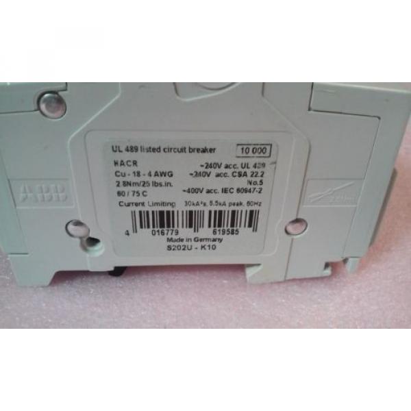 ABB S 202 U K 10A 2 Pole Circuit Breaker 240V 50/60Hz 10kA IR S202U-K10 #4 image