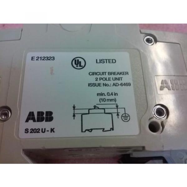 ABB S 202 U K 10A 2 Pole Circuit Breaker 240V 50/60Hz 10kA IR S202U-K10 #10 image