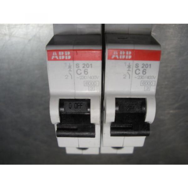 2pcs 1  pole 6A mini circuit breaker ABB S201C6 S201-C6 din rail mount #6 image