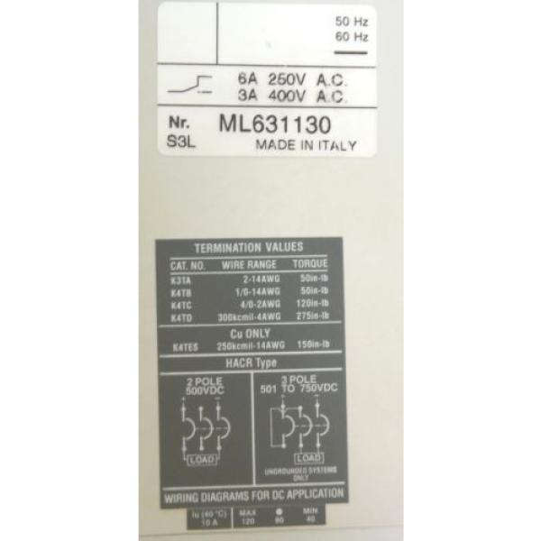 ABB S3N Instantaneous Trip Circuit Breaker 3 Pole 10A 600VAC #4 image