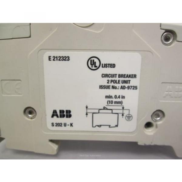 Lot of 2 ABB S202K10A Circuit Breakers 10A 2 Pole 240VAC 50/60Hz DIN Mount #4 image