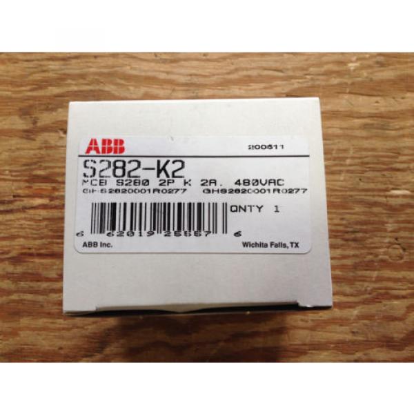 ABB S282-K2 2 Pole 2A 277/480VAC Trip Curve K DRM Circuit Breaker *NEW!* #1 image