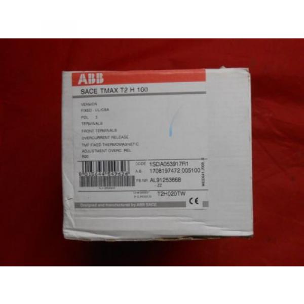 ABB New In Box TMAX T2H020TW 3 POLE 20 AMP UL LISTED CIRCUIT BREAKER #1 image